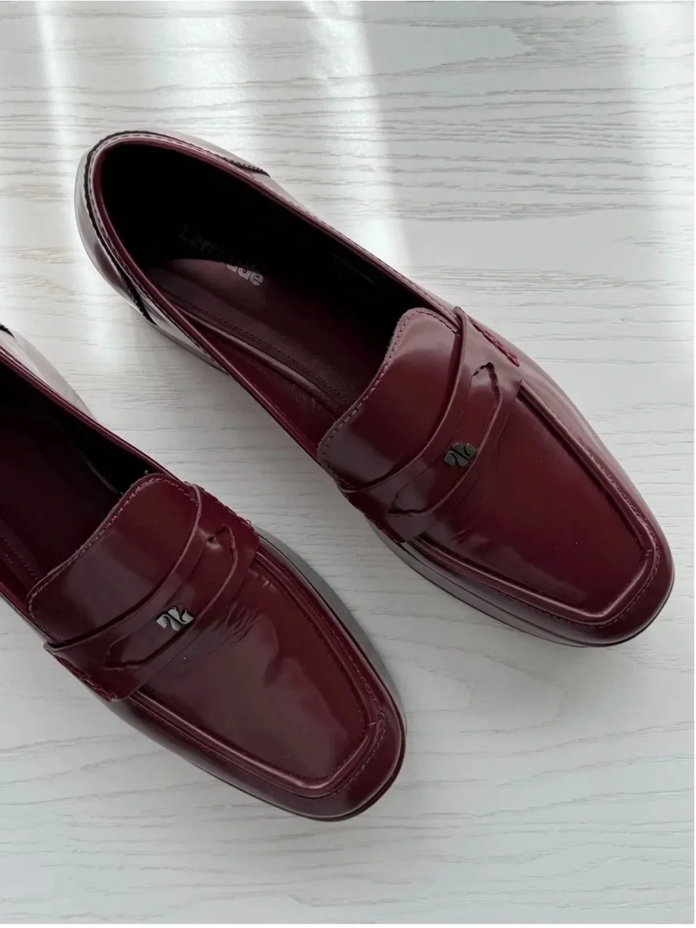 Larroude polished leather